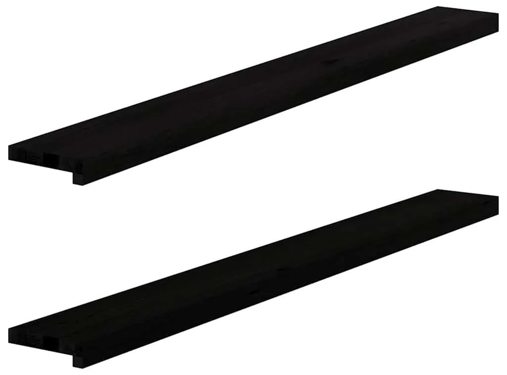 ablakpárkányok 2 db sötétbarna 140x15x2 cm tömör fa tölgyfa