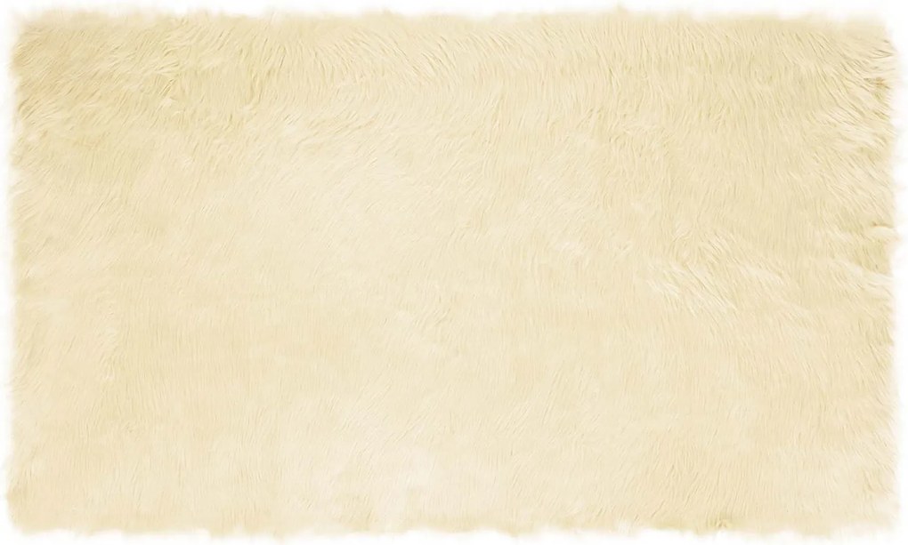 vidaXL Műgyapjú Szőnyeg Tafalla Krém 100 x 200 cm Poliészter