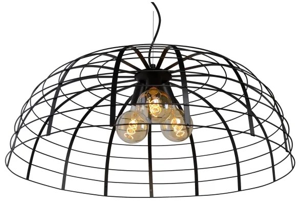 Lucide 45449/76/30 - Csillár zsinóron ELODIE 3xE27/40W/230V fekete