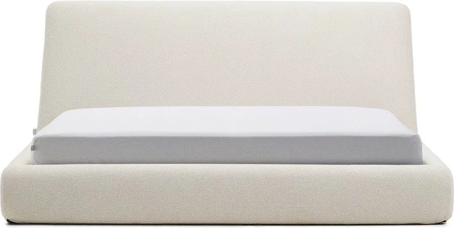 Bézs kárpitozott franciaágy ágyrács nélkül 180x200 cm Martina – Kave Home