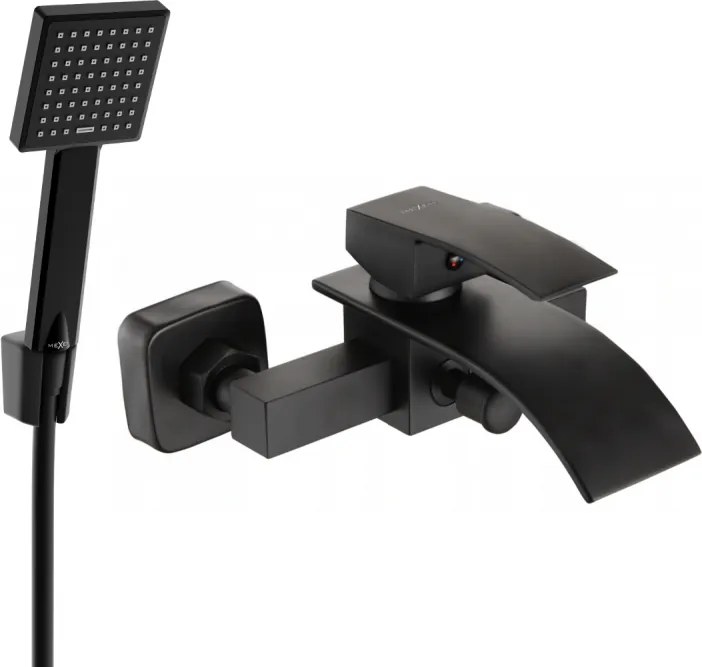 Mexen Aries R45 fürdőkád csaptelep zuhanyszettel, fekete - 74483R45-70