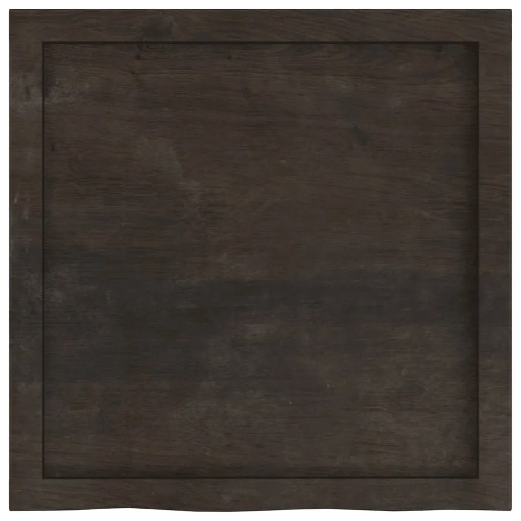 sötétbarna kezelt tömör tölgyfa fali polc 60x60x(2-4) cm