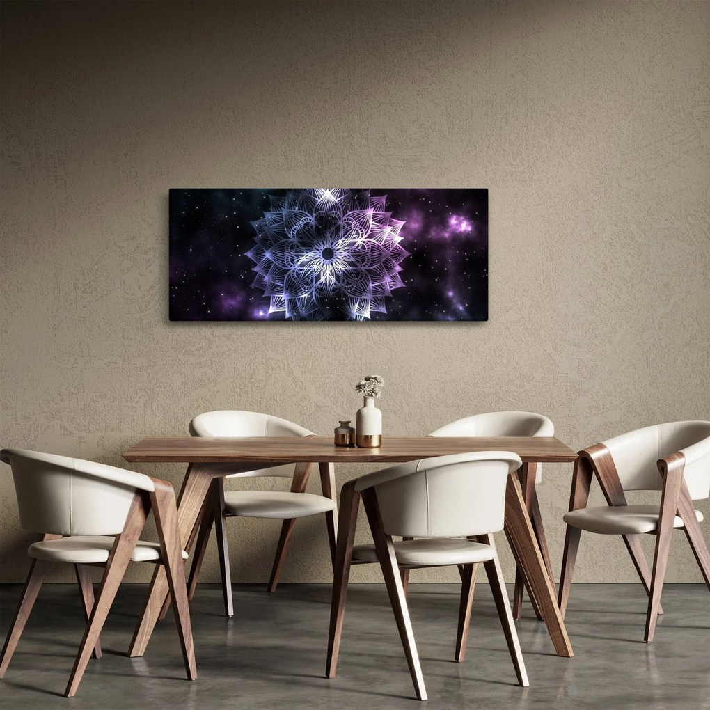Kép - Lótusz mandala az űrben (120x50 cm)
