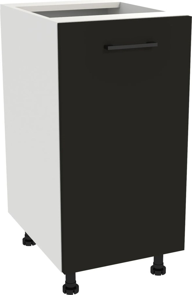 Konyhaszekrény alsó 40 Capri korpusz fehér front fekete matt