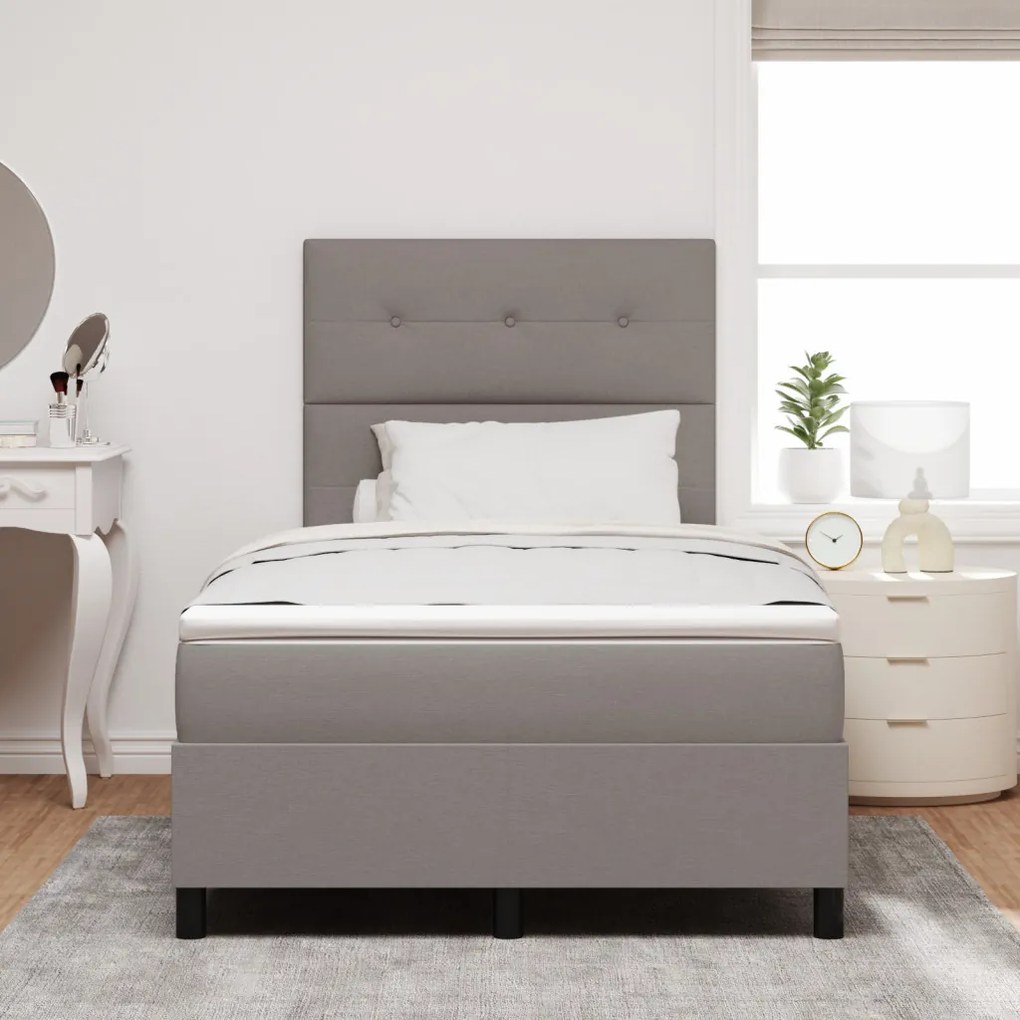 Box Spring Ágy Matresszel Taupe Kis Dupla Szövet