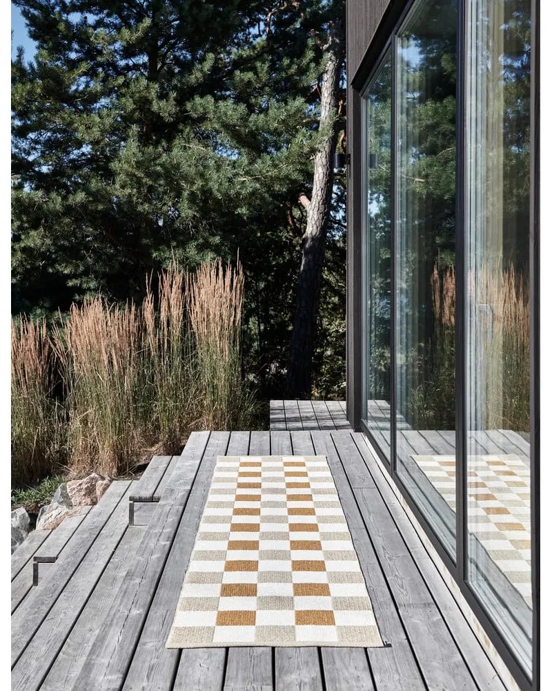 Okkersárga-bézs kültéri-beltéri futószőnyeg 70x240 cm Pix Vanilla Ochre – Pappelina