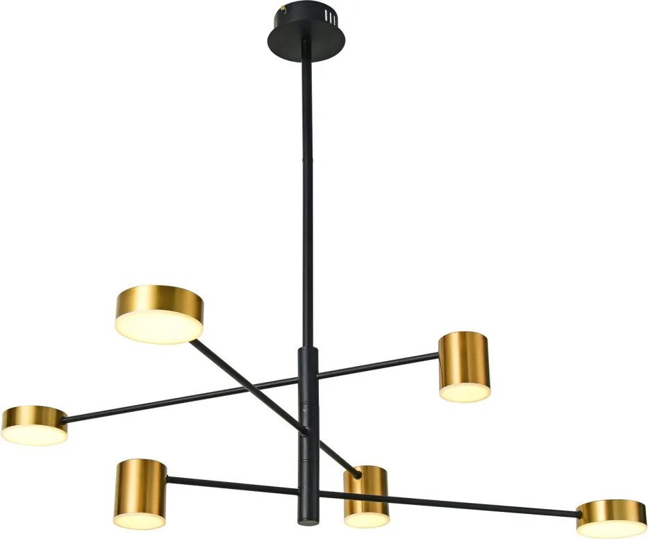 ITALUX PND-16374-6-BK-GD-4K REMDAL Modern Led Függesztett Lámpa IP20