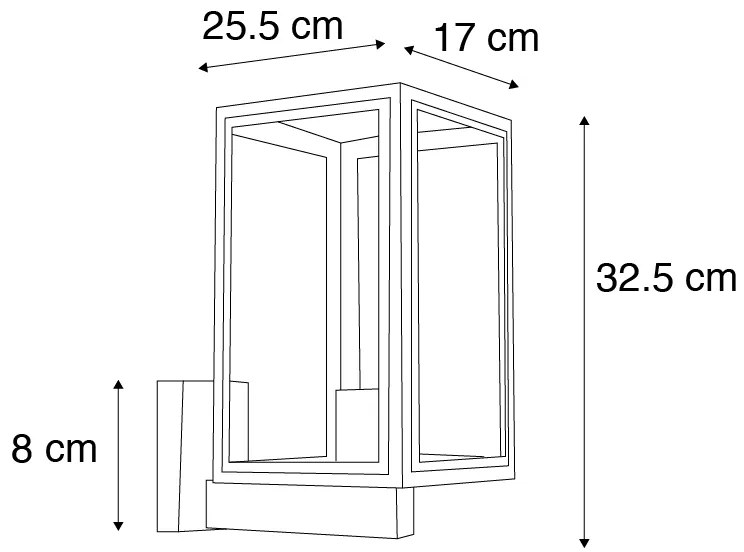 Ipari fali lámpa szürke IP44 - Sutton Up