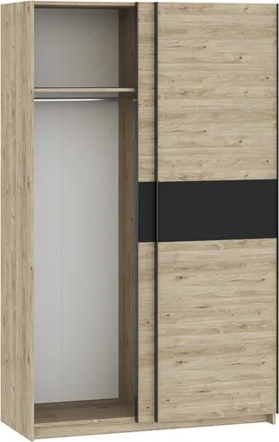 BERNO ruhásszekrény, 120 cm | Jackson hickory tölgy + Antracit