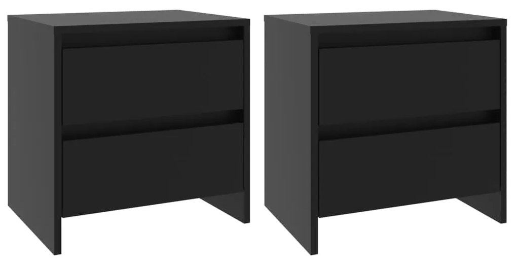 2 db fekete forgácslap éjjeliszekrény 45 x 34,5 x 44,5 cm