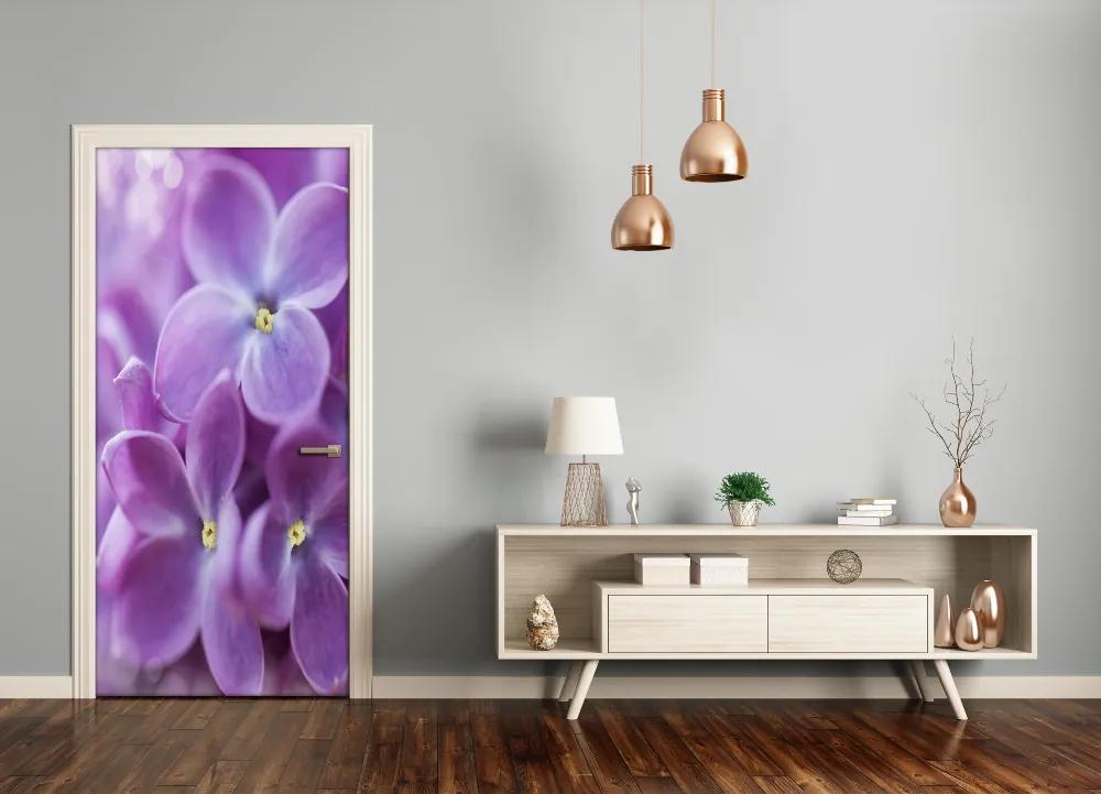 Ajtóposzter öntapadós lila virágok 95x205 cm