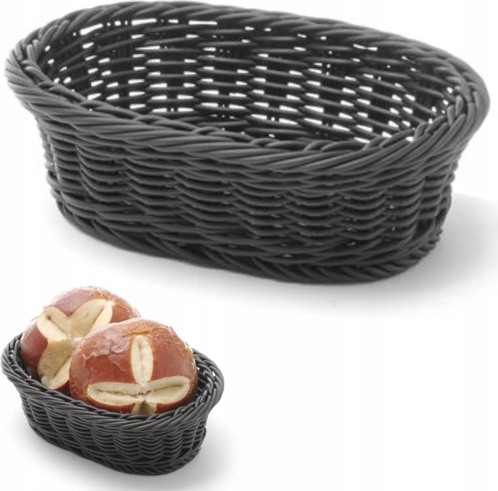 Kenyérkosár Gyümölcs Ovális Fekete Tálaláshoz Hendi