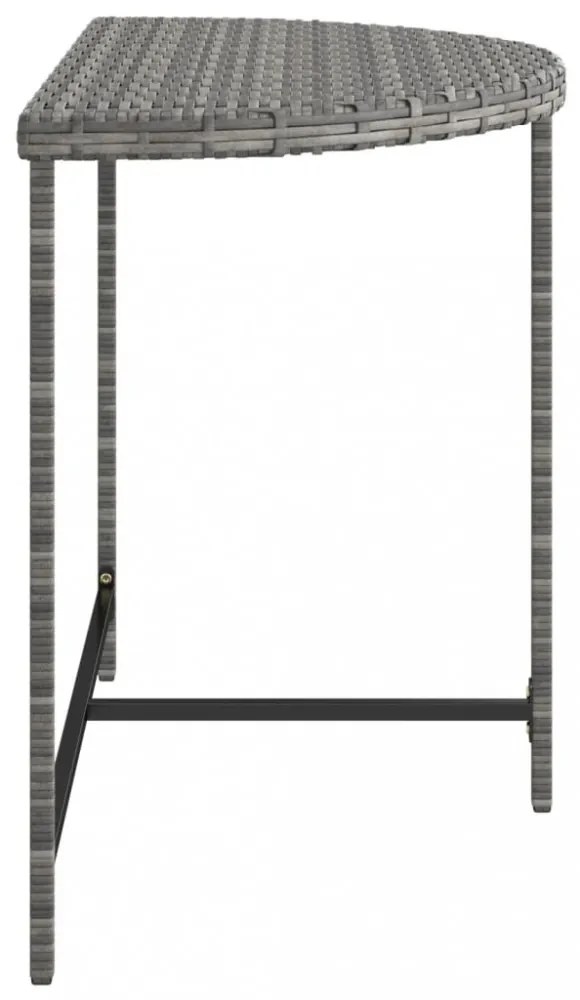 szürke polyrattan kerti asztal 100 x 50 x 75 cm