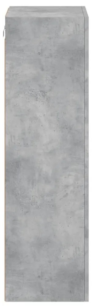 betonszürke szerelt fa fali TV-szekrény 40,5 x 30 x 102 cm