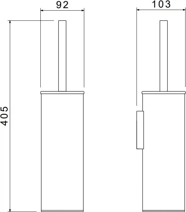 AREZZO design RONO falra szerelhető vagy szabadonálló WC kefe tartó, gun metal
