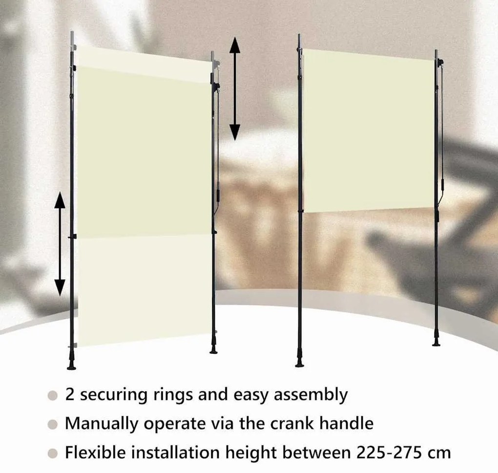 krémszínű kültéri roló 120 x 270 cm