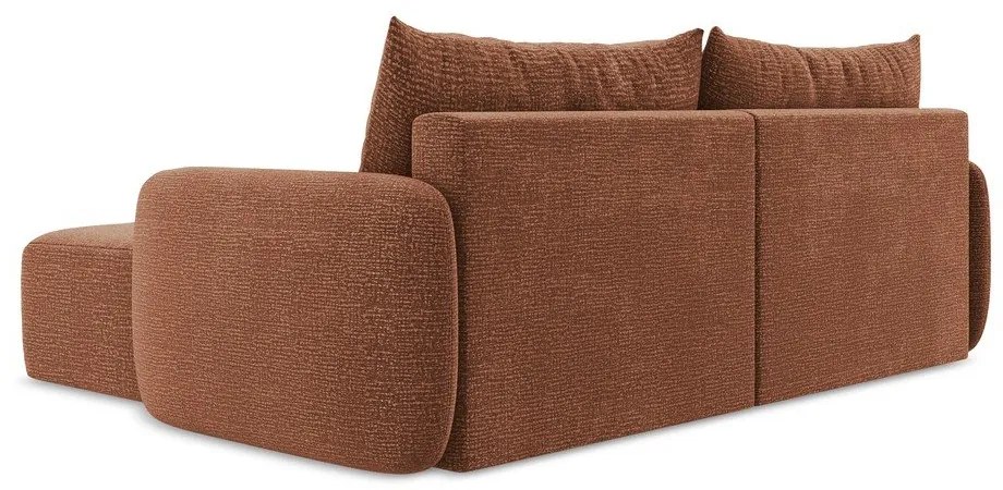 Téglavörös kinyitható-tárolóhelyes sarokkanapé (jobb oldali) Kalena – Makamii