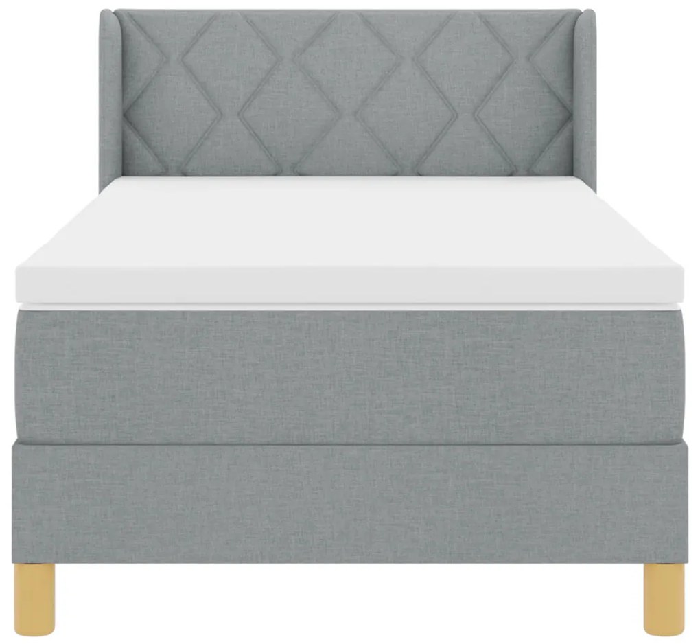 Boxspring Ágy Matrac Fekete Szürke Színben, 100 x 200 cm Szövet