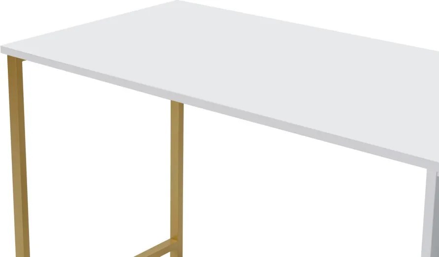 Twin Study Desk - fehér/arany íróasztal