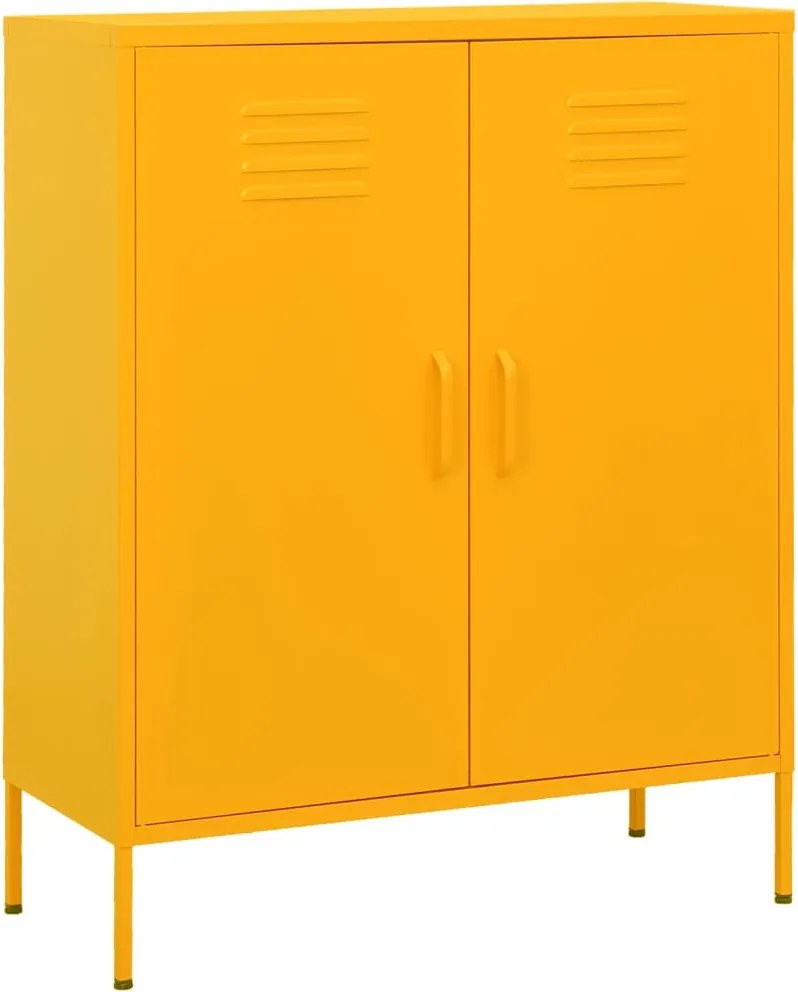 vidaXL mustársárga acél tárolószekrény 80 x 35 x 101,5 cm