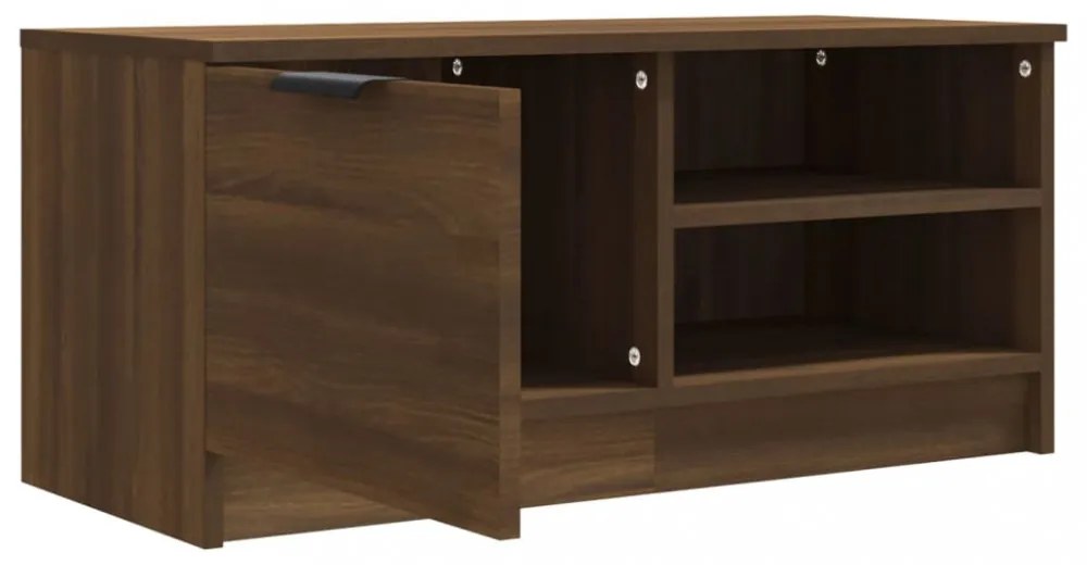 barna tölgy színű szerelt fa TV-szekrény 80 x 35 x 36,5 cm