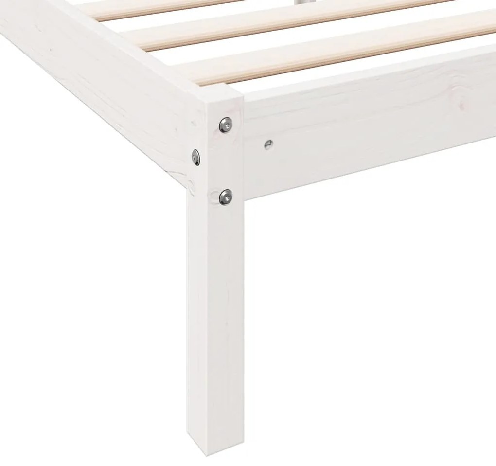 fehér tömör fenyő extra hosszú ágykeret matrac nélkül 80x220 cm