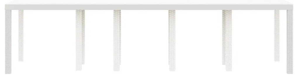 Fehér Kert Asztal 300x100x73 cm Poly Rattan