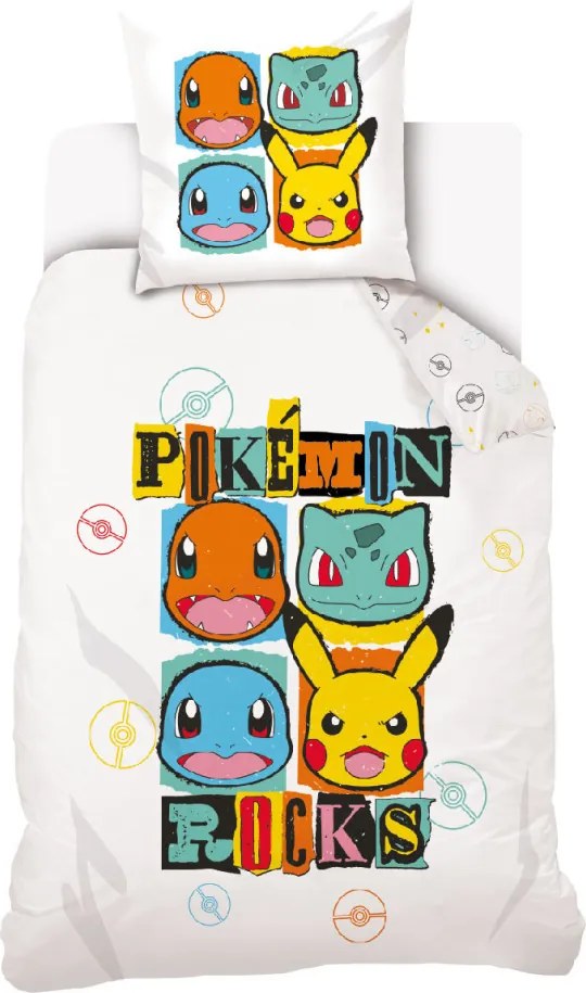 Pokémon Rocks ágyneműhuzat 140×200cm, 70×90 cm