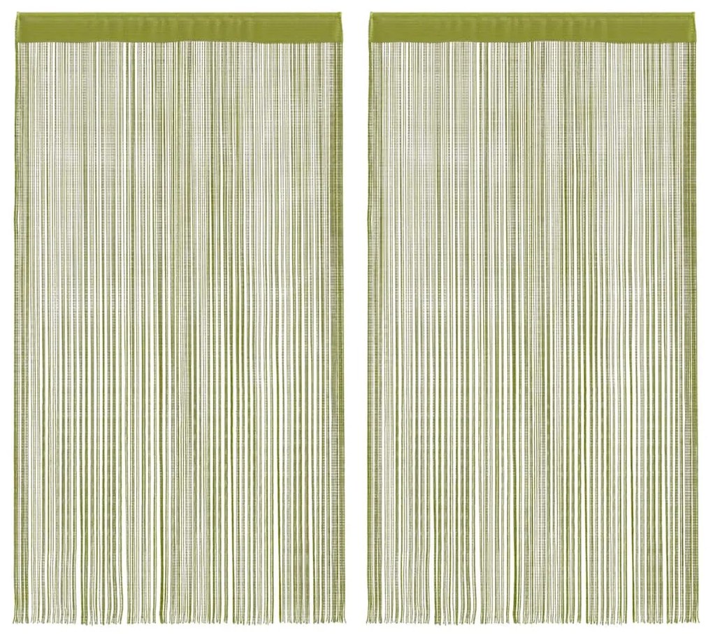 2 db zöld zsinórfüggöny 140 x 250 cm