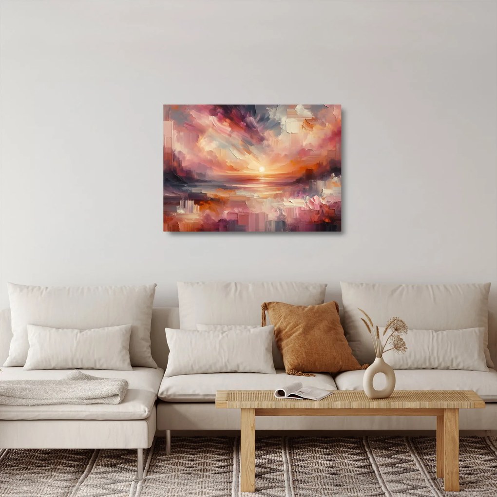 Üveg kép - Festett alkonyat (70x50 cm)