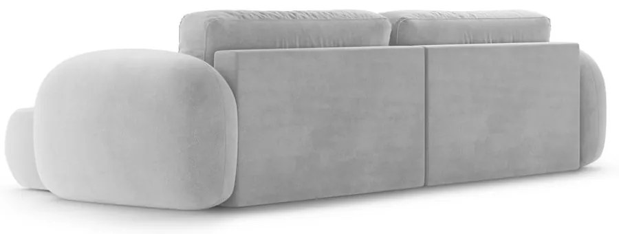 Világosszürke bársony kinyitható-tárolóhelyes sarokkanapé Tonale – Cosmopolitan Design