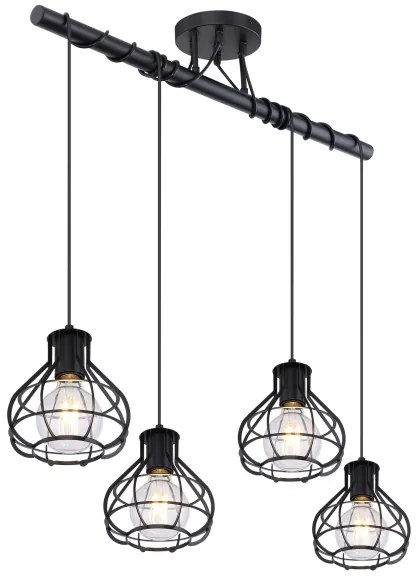 Globo 15388-4D - Csillár zsinóron CLASTRA 4xE27/60W/230V