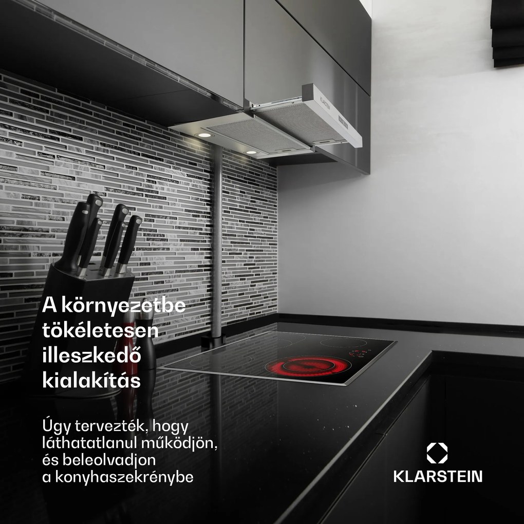 Klarstein Vinea, beépíthető páraelszívó, lapos konstrukció, 60 cm, fekete