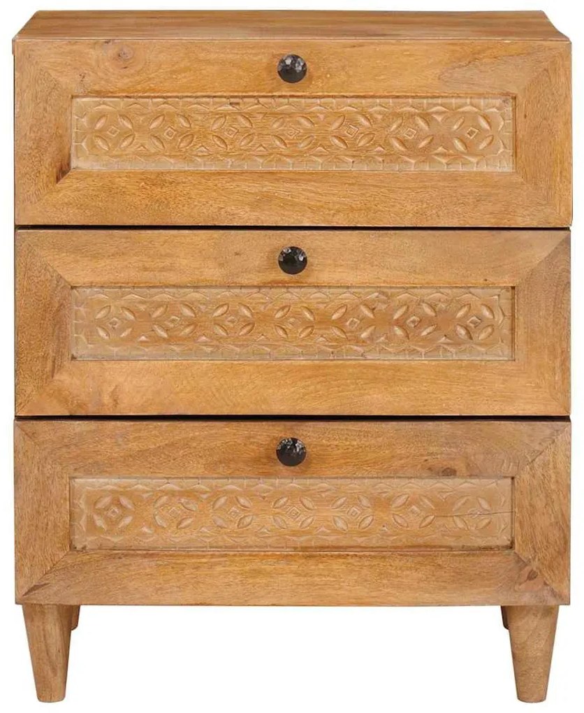 vidaXL Éjjeliszekrény Világos Barna 50 x 33 x 62 cm Tömör akácfa