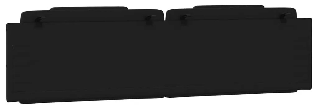 fekete műbőr fejtámla párna Viana 200 cm