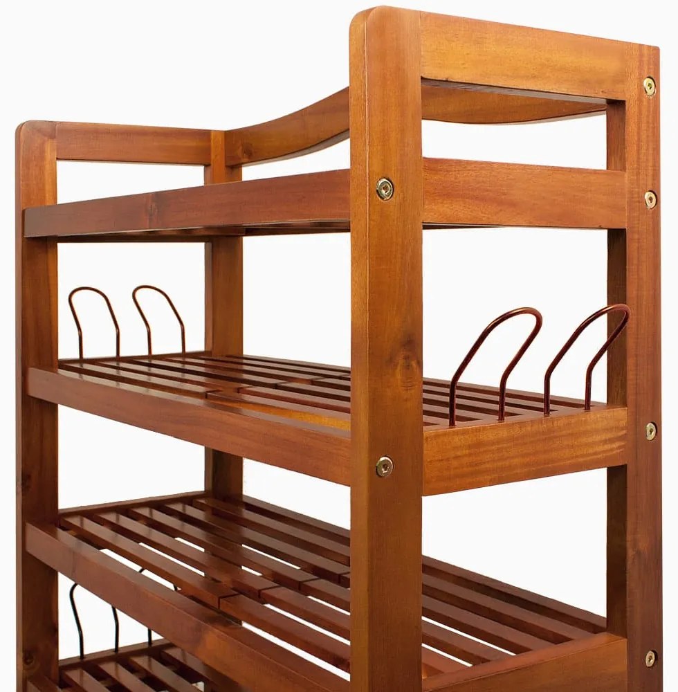 RUSTIC cipőtartó polc, 5 polc, 95x26x82cm, természetes barna Casaria