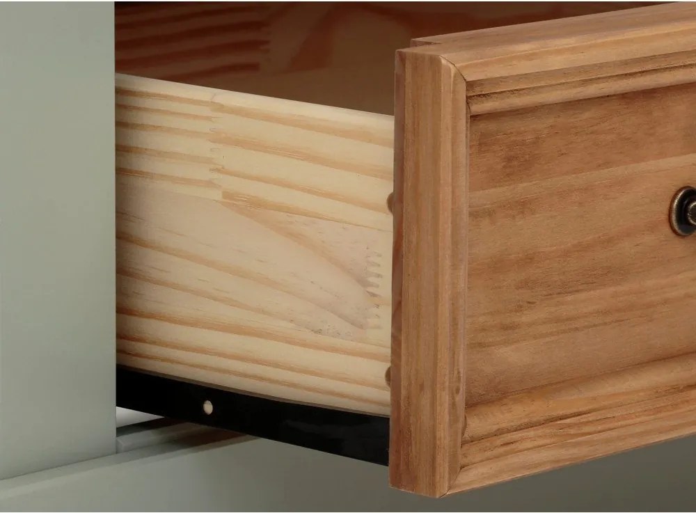 Világoszöld borovi fenyő tálalószekrény 100x120 cm Selma – Støraa