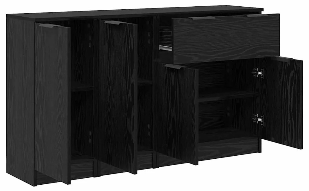 Széf fiókkal 3 pcs Musta tammi Faanyag