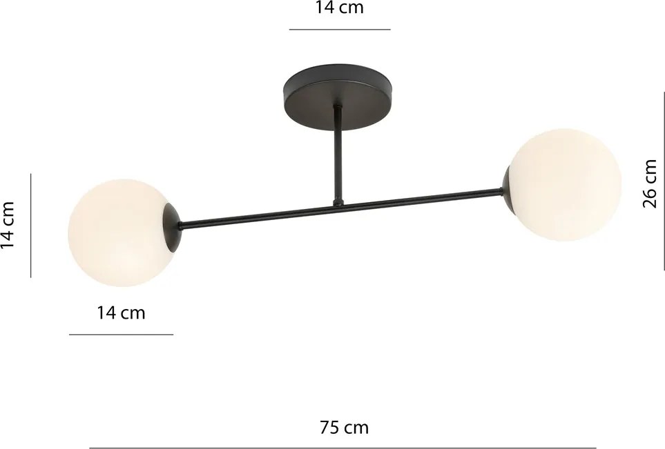 Emibig modern mennyezeti lámpa roma fehér fekete emi1232/2