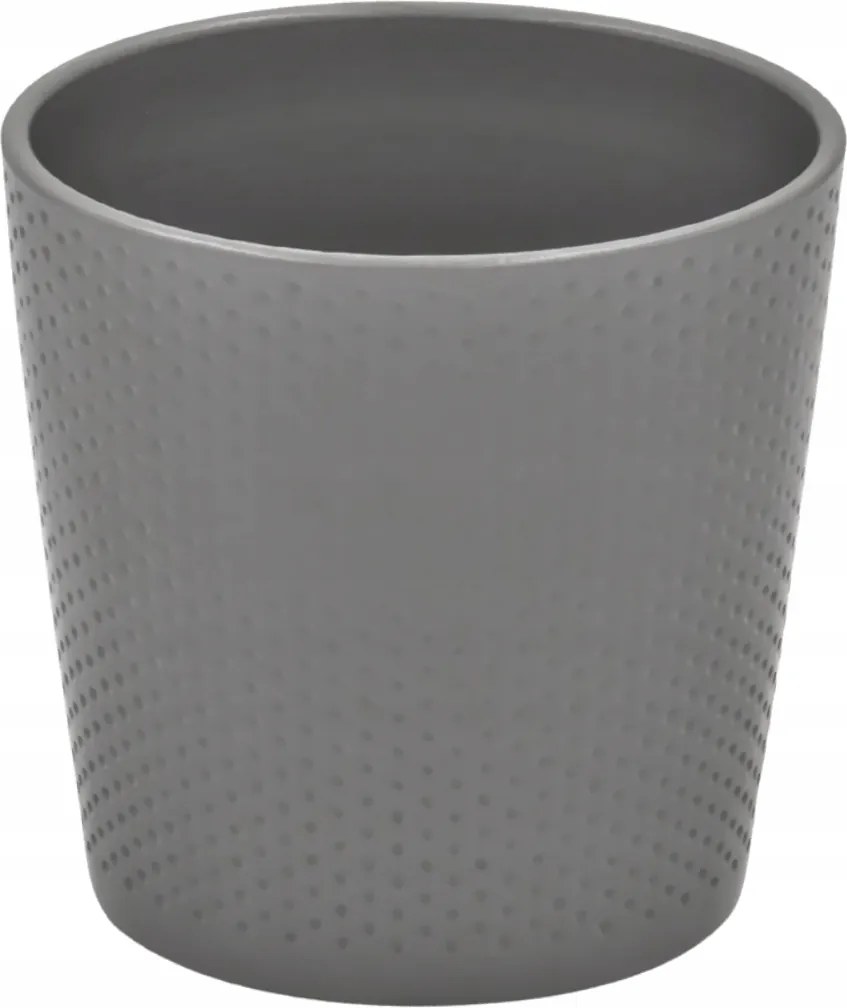 Kerámia kaspóvédő Luzon geometrikus mintás világosszürke 12,5x13