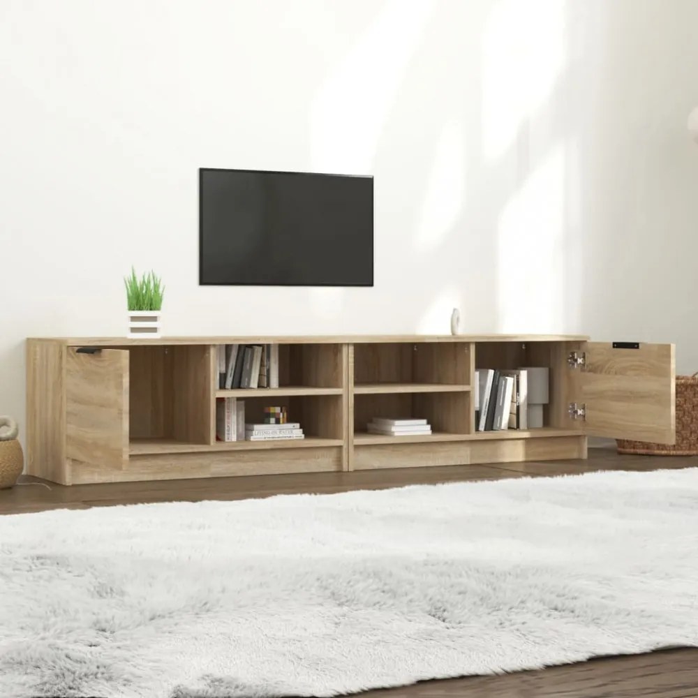 2 db sonoma-tölgy színű szerelt fa TV-szekrény 80x35x36,5 cm