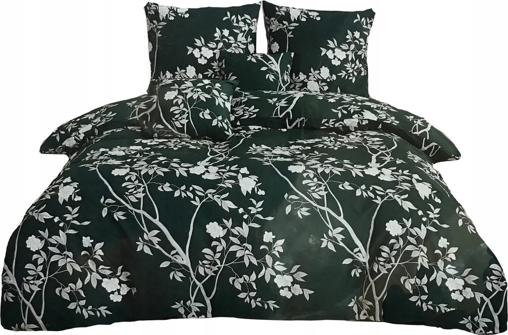 Pamut Ágyneműhuzat 160x200 Szatén Szett 3 részes +2 Párnahuzat Ágyneműhuzat Zöld