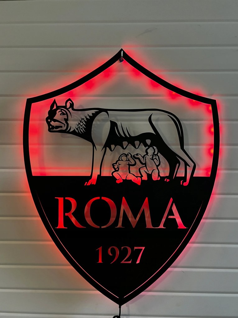 Vászonkép Fa Címer Fc Roma Led Fali dekoráció 3D kép