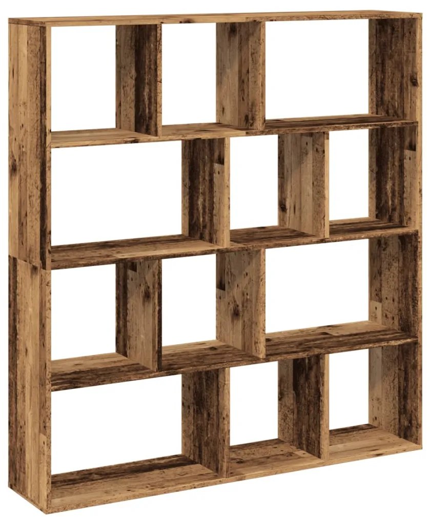 antik fa színű szerelt fa könyvszekrény 132 x 29 x 141,5 cm