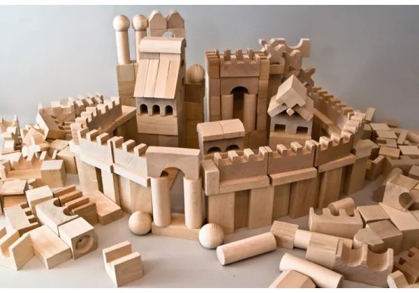 EkoToys - Természetes fa építőkockák, 220 db