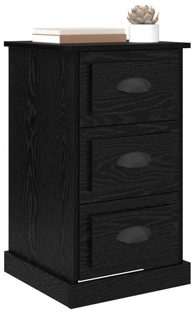 vidaXL Éjjeliszekrény fiókkal Fekete tölgy 39 x 39 x 67,5 cm Faanyag