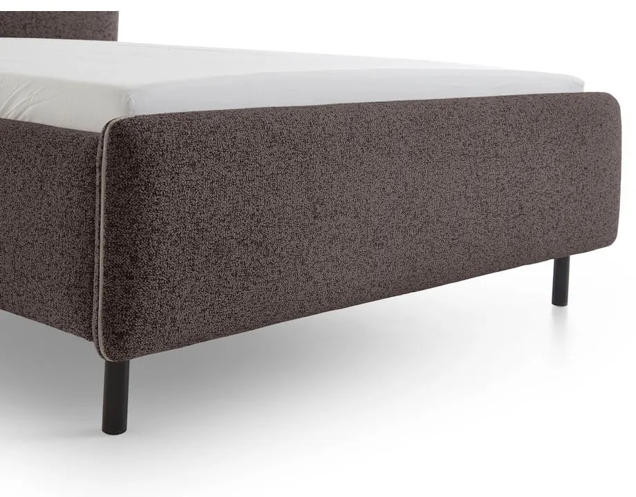 Antracitszürke kárpitozott franciaágy ágyrács nélkül 160x200 cm Primo – Meise Möbel