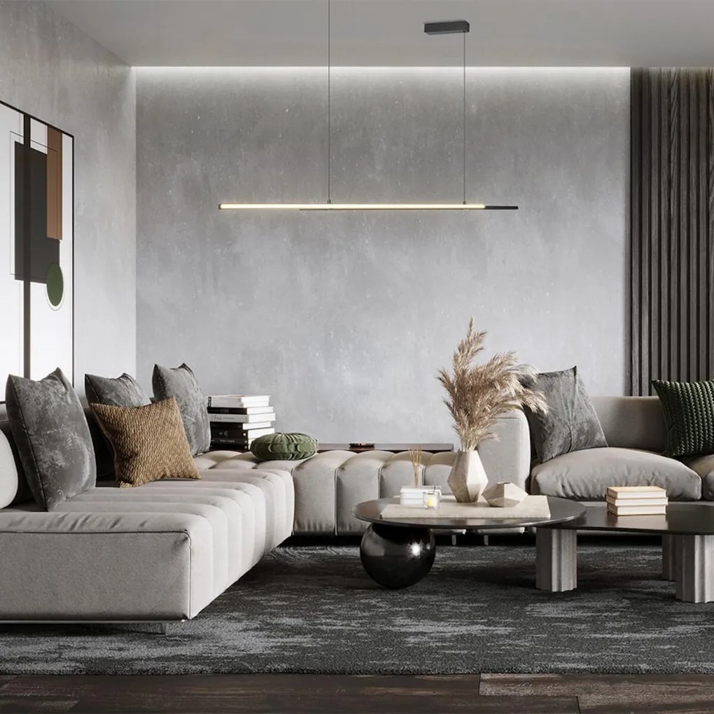 MAYTONI MOD005PL-L36BK HALO Modern Led Függesztett Lámpa Fekete LED IP20