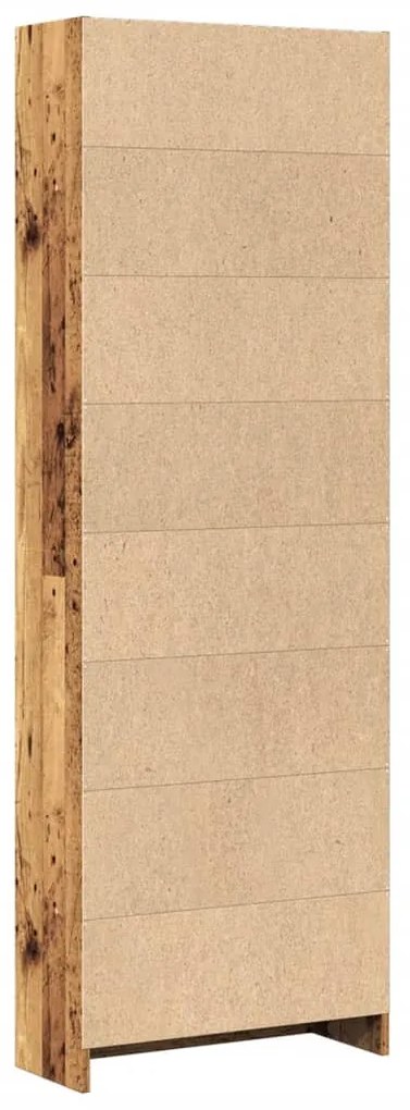 antik fa színű szerelt fa könyvespolc 60 x 24 x 176 cm