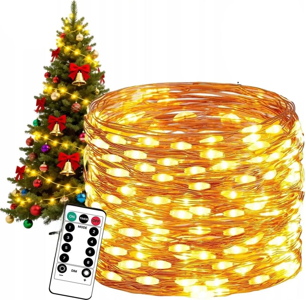 Erős Kültéri Fénytömlő Karácsonyfa Lámpa 100LED HOSSZÚ10m Meleg Szín